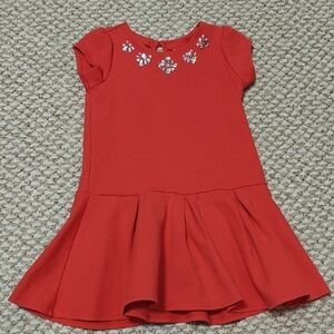 Gymboree Red Dress with Floral Accents